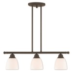 Somerville Linear Chandelier - Bronze / Satin Opal White