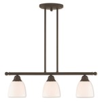 Somerville Linear Chandelier - Bronze / Satin Opal White