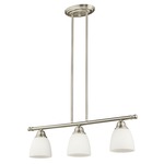 Somerville Linear Chandelier - Brushed Nickel / Satin Opal White