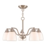 Somerville Chandelier - Brushed Nickel / Satin Opal White