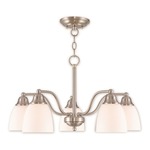 Somerville Chandelier - Brushed Nickel / Satin Opal White