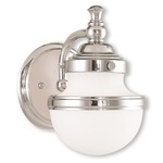 Oldwick Wall Light - Polished Chrome / Satin Opal White