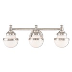 Oldwick Bathroom Vanity Light - Polished Chrome / Satin Opal White