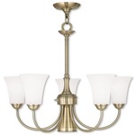 Ridgedale Chandelier - Antique Brass / Opal