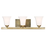 Ridgedale Bathroom Vanity Light - Antique Brass / Opal