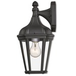 Morgan Outdoor Low Wall Light - Black / Clear