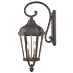 Morgan Outdoor Scroll Wall Light - Bronze / Clear