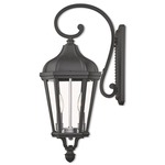 Morgan Outdoor Scroll Wall Light - Black / Clear