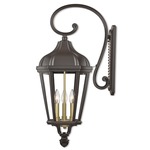 Morgan Outdoor Scroll Wall Light - Bronze / Clear