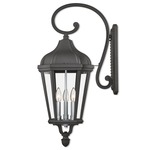 Morgan Outdoor Scroll Wall Light - Black / Clear