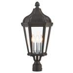 Morgan Outdoor Post Light - Black / Clear