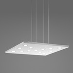 Pop Square Pendant - White / Aluminum