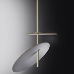 Lua Double Pendant - White / Gold Silver
