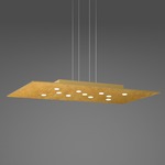 Pop Rectangle Pendant - Gold Leaf / Brushed Gold