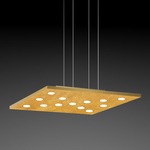 Pop Square Pendant - Gold Leaf / Brushed Gold