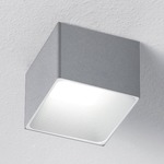Darma Ceiling Light Fixture - Brushed Aluminum / White