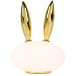 Purr Pet Table Lamp - Gold / Matte White