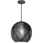 Najma Reversed Pendant - Gunmetal