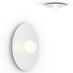 Bola Disc Wall / Ceiling Light - White / Opaline
