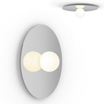 Bola Disc Wall / Ceiling Light - Chrome / Opaline