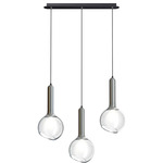 Luck L73S.3 Linear Multi-Light Pendant - Black / Nickel