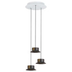 Maine R40S.3 Round Multi-Light Pendant - White / Black