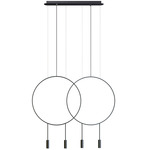 Revolta L73S.2D Linear Multi-Light Pendant - Black