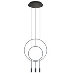 Revolta R40S.1S1D Round Multi-Light Pendant - Black