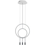 Revolta R40S.1S1D Round Multi-Light Pendant - Black