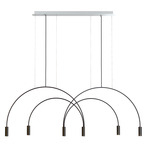 Volta Linear Triple Pendant - White Canopy / Black