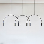 Volta Linear Multi-Light Pendant - Black Canopy / Black