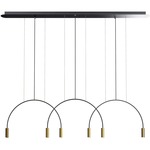 Volta L165S.3D Linear Multi-Light Pendant - Black Canopy / Gold