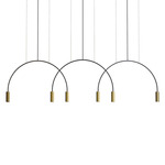 Volta Linear Multi-Light Pendant - White Canopy / Gold