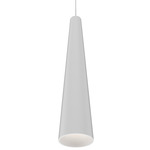 Conical Tall Pendant - White
