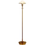 Aging Eye Glass Shade Floor Lamp - Antique Brass / Alabaster Brown