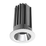 2LED 2IN RD Downlight Cone Trim - White / Clear Alzak