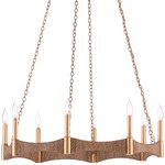 Mallorca Chandelier - Dark Gold Leaf / Abaca Rope