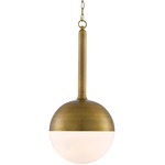 Moonward Pendant - Antique Brass / White