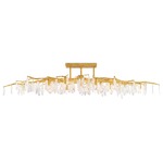 Forest Light Semi Flush Ceiling Light - Washed Lucerne Gold / Crystal