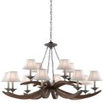 Whitlow Chandelier - Antique Galvanized Wood / Off White