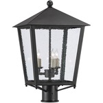 Bening Outdoor Post Light - Midnight / Clear Seeded