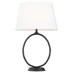 Indo Table Lamp - Aged Iron / White Linen
