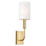 Brianna Wall Sconce - Burnished Brass / White Linen