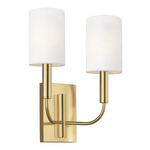 Brianna Wall Sconce - Burnished Brass / White Linen