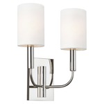 Brianna Wall Sconce - Polished Nickel / White Linen
