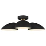 Jane Semi Flush Ceiling Light - Burnished Brass / Midnight Black