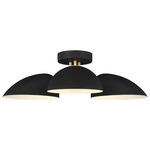 Jane Semi Flush Ceiling Light - Burnished Brass / Midnight Black