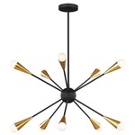 Jax Chandelier - Midnight Black / Burnished Brass