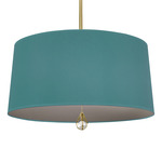 Custis Pendant - Modern Brass / Mayo Teal / Carter Gray