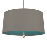 Custis Pendant - Modern Brass / Carter Gray / Mayo Teal